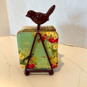 Coasters, Hand Painted, Bird Design